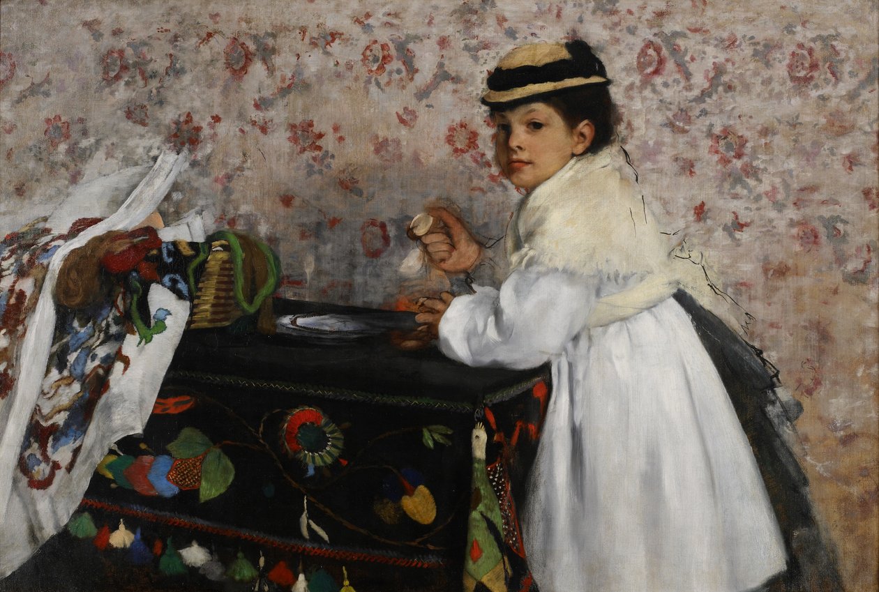 Portrait of Mlle. Hortense Valpinçon, c.1871 (oil on mattress ticking) by Edgar Degas