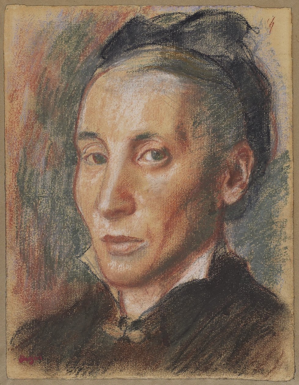 Bir Kadın Portresi, c.1881 (döşemiş kağıt üzerine grafit üzerine pastel) by Edgar Degas