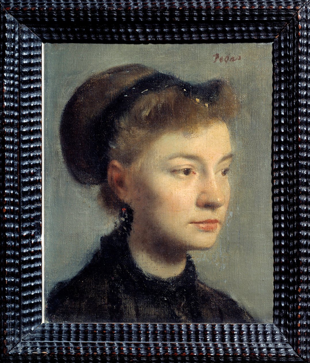 Edgar Degas (1834-1917) tarafından yapılan Genç Bir Kadının Portresi tablosu. 1867. Soluk. 0,27x0,22 m. Paris, Musee d