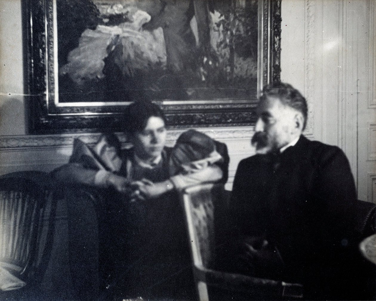 Yazar Stephane Mallarme (1842-1898) ve Paule Gobillard, yeğeni Berthe Morisot