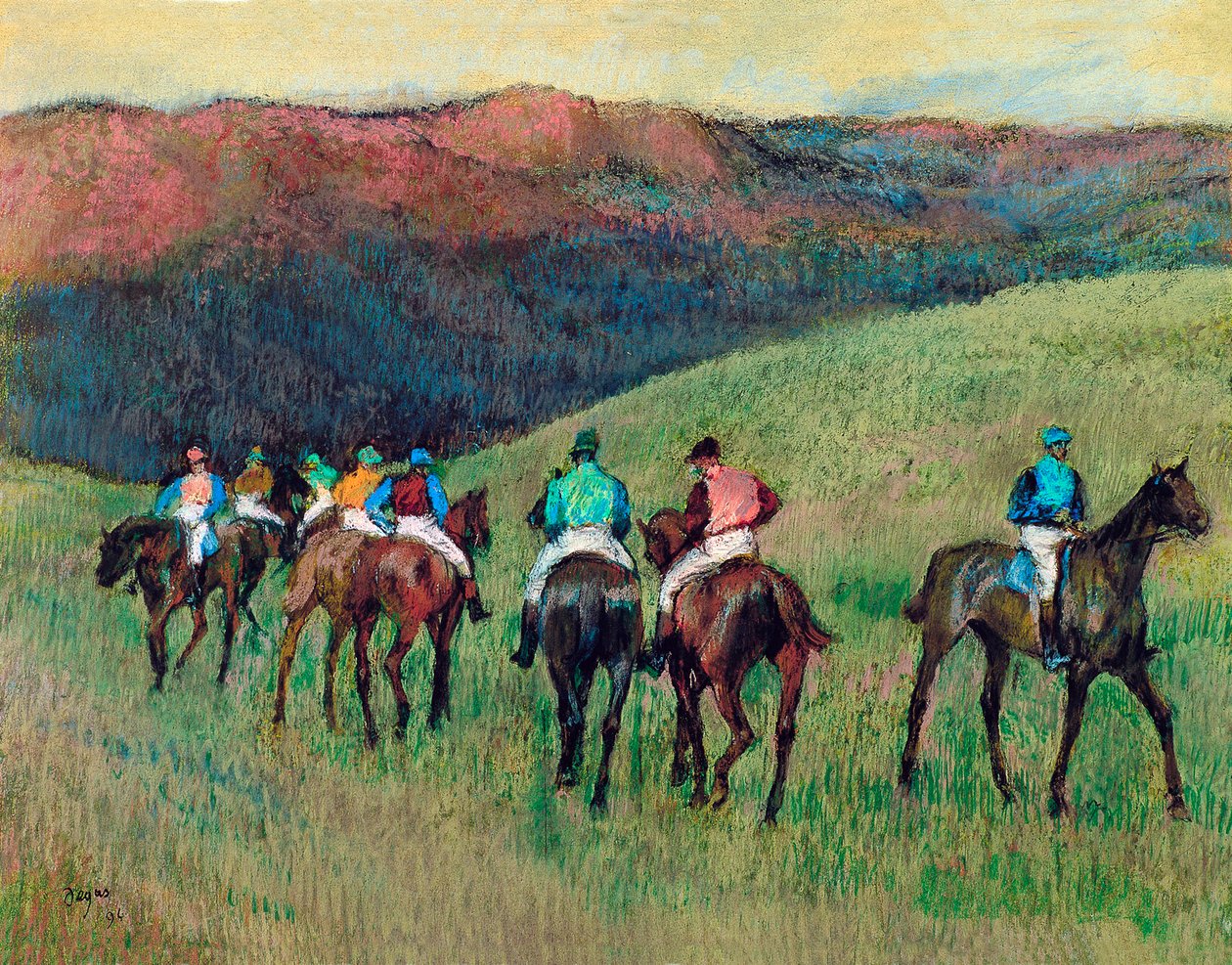 Manzaradaki Yarış Atları, 1894 by Edgar Degas