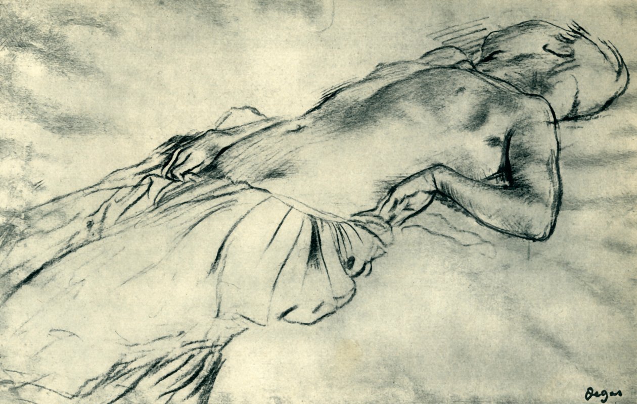 Çıplak kadın uzanmış, 19. yüzyılın sonları, 1943. by Edgar Degas