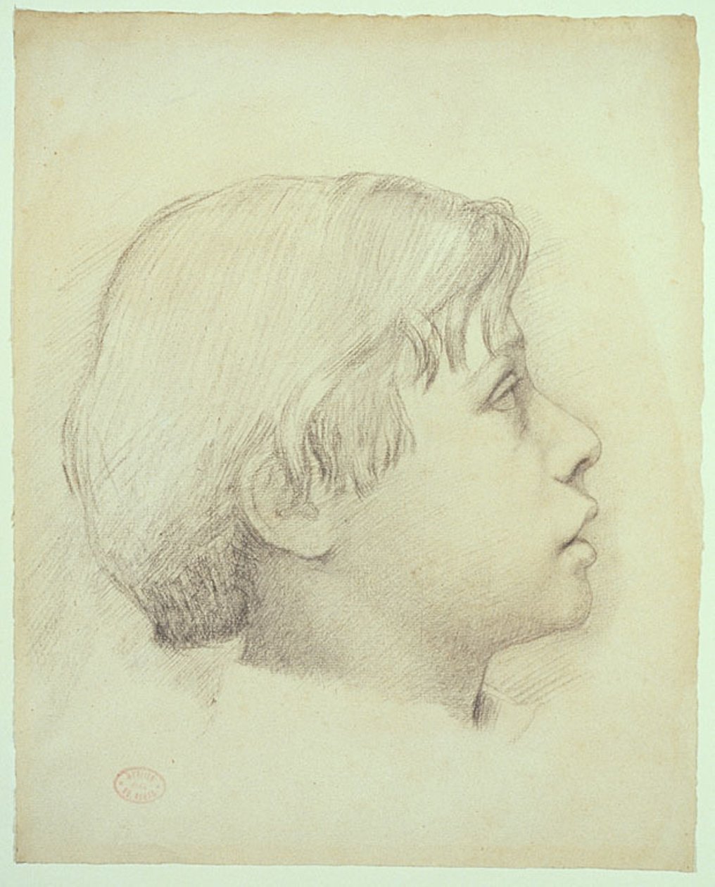 René de Gas, c.1855 (fildişi kağıt üzerine siyah tebeşir) by Edgar Degas