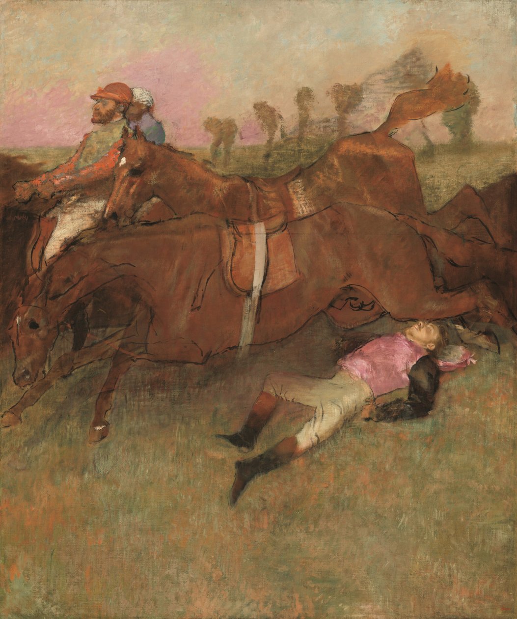 Engelli Koşudan Sahne: Düşmüş Jokey, 1866, 1880-1881 ve c. 1897. by Edgar Degas