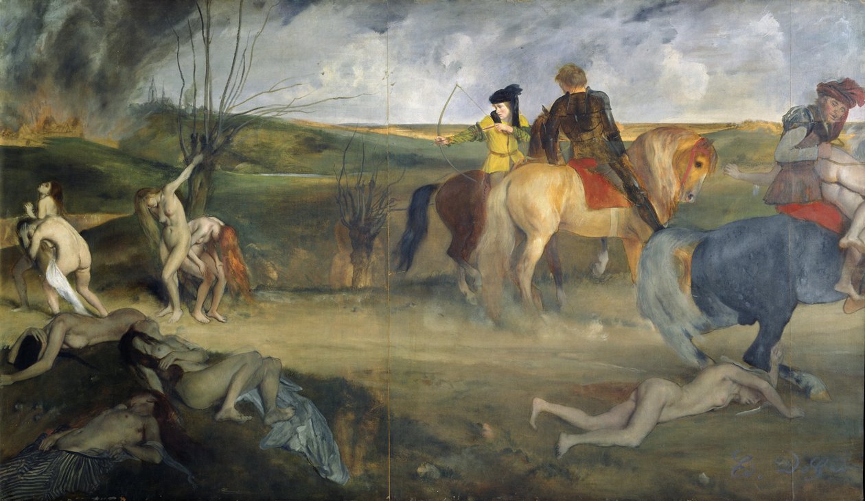 Orta Çağ'da Savaş Sahnesi, 1865 dolayları (tuval üzerine yağlı boya) by Edgar Degas