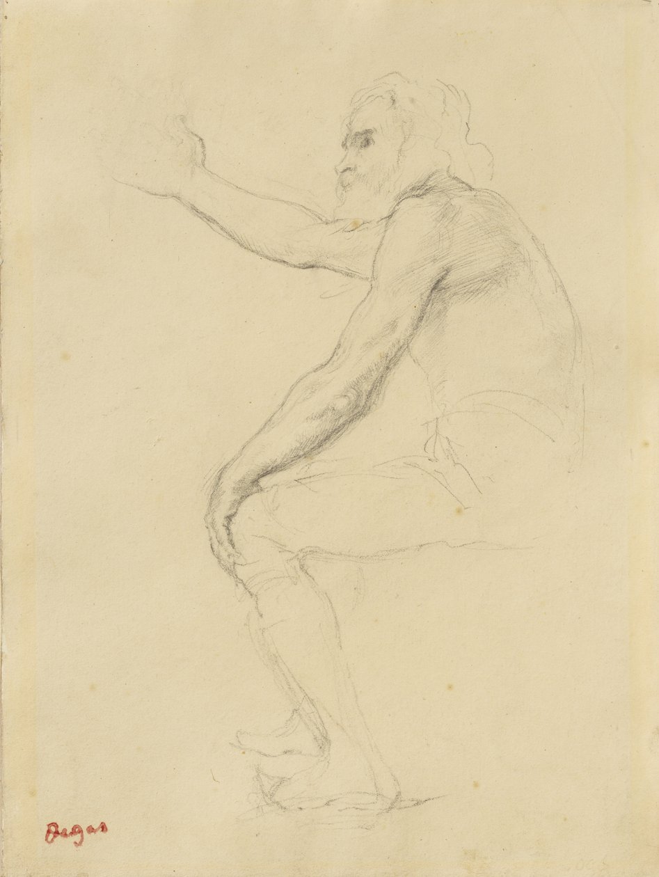 Oturan Yaşlı Adam, 1862 dolayları by Edgar Degas