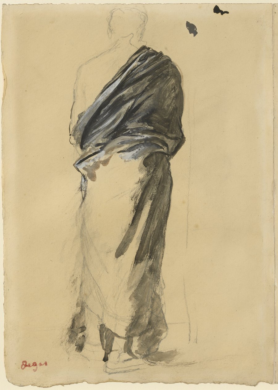 Perdelik Çalışması, 1860-65 by Edgar Degas