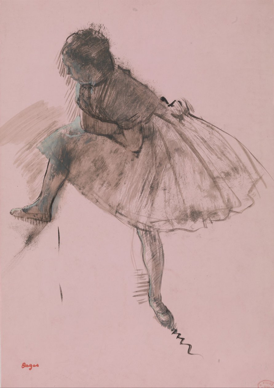 Bir Bale Dansçısı Recto Çalışması, İki Dansçı Çalışması verso, ca. 1873. by Edgar Degas