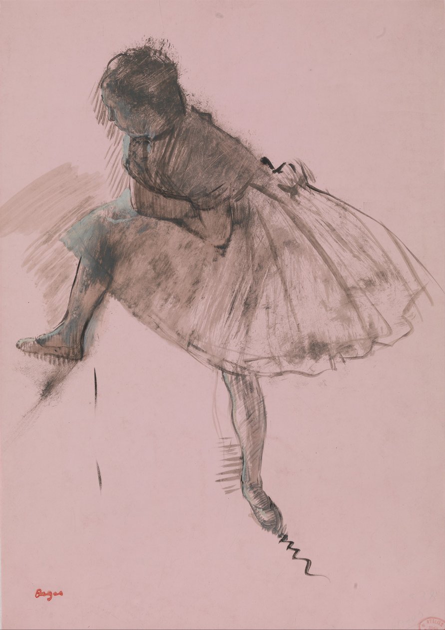Bir Bale Dansçısı Recto Çalışması, İki Dansçı Çalışması verso, ca. 1873. by Edgar Degas