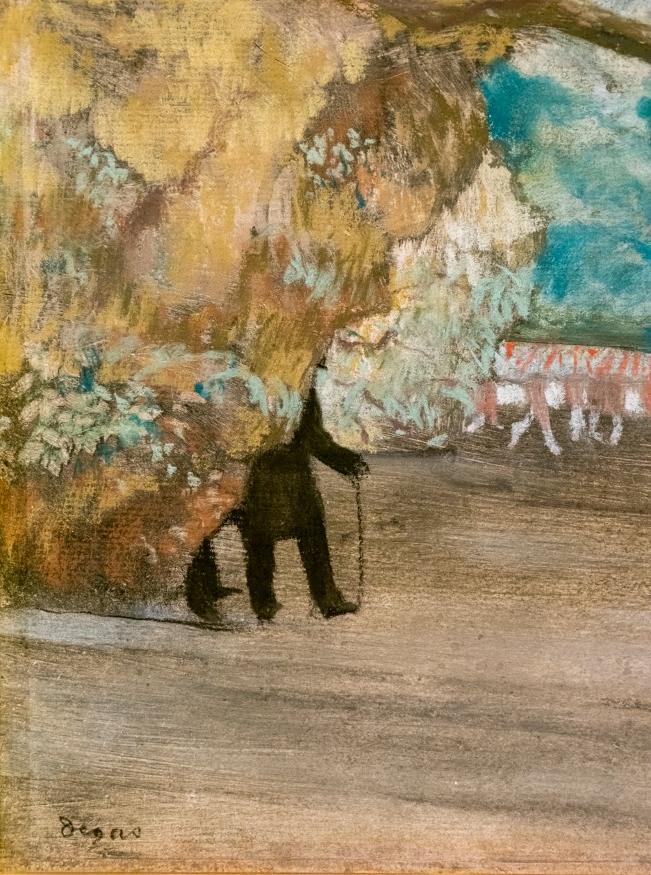 Perde (detay). 1881 civarında. Kömür ve monotip üzerine pastel, karton üzerine monte edilir. by Edgar Degas