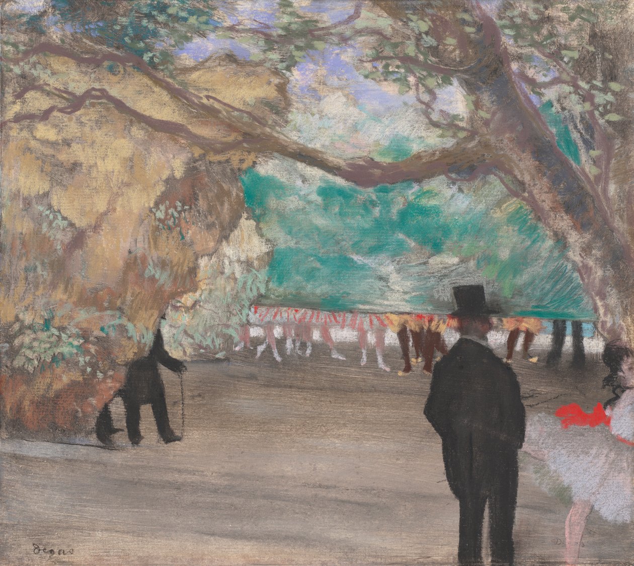 Perde, c.1880 (gemiye monte edilmiş serilmiş kağıt üzerine kömür üzerine pastel) by Edgar Degas