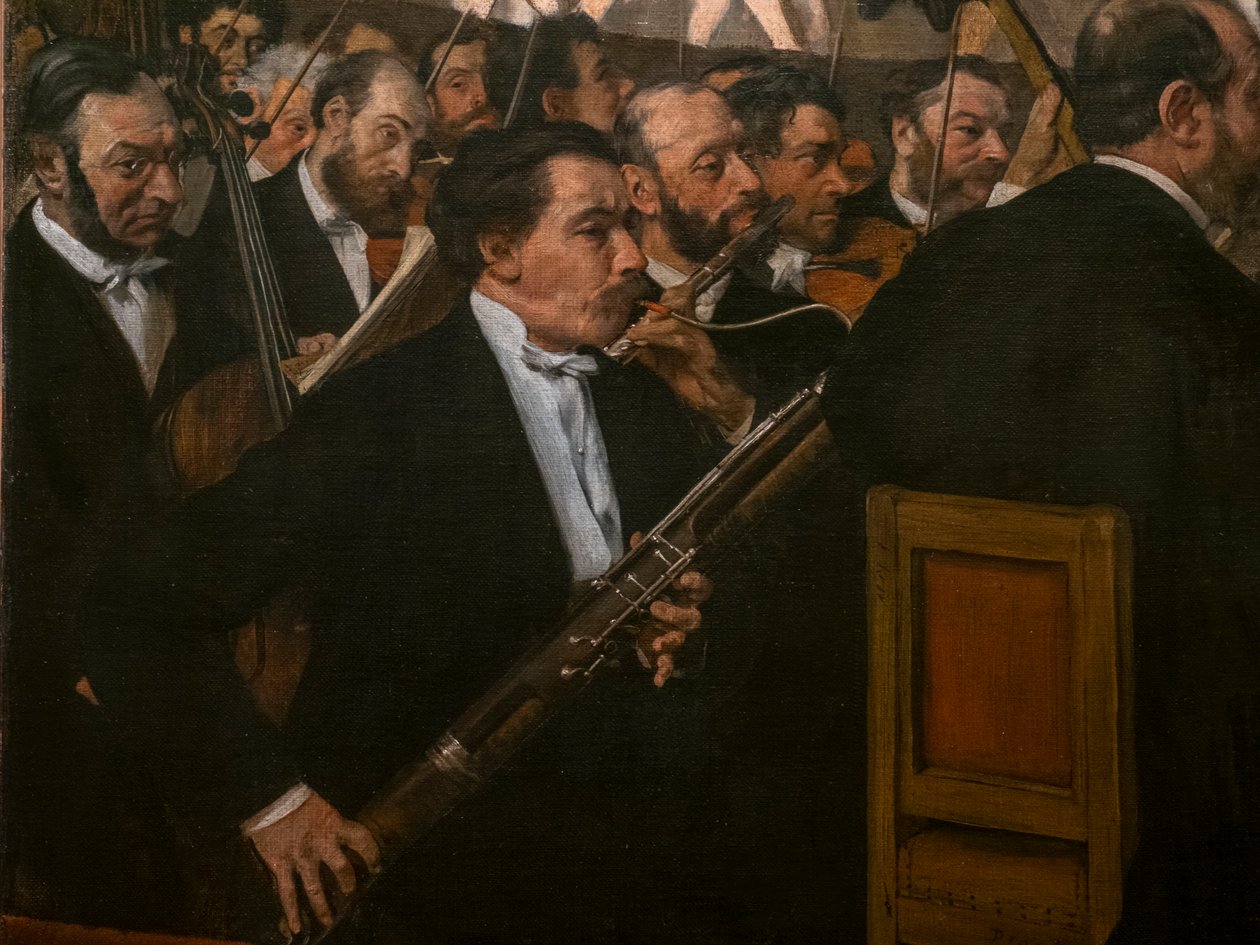 Opera Orkestrası (detay). 1870. Tuval üzerine yağlı boya. by Edgar Degas