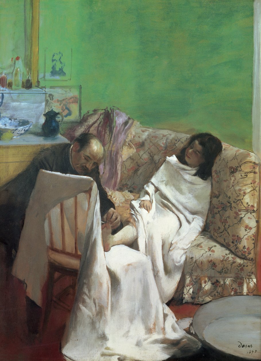Pedikür, 1873 (tuval üzerine serilmiş kağıt üzerine yağlı boya) by Edgar Degas