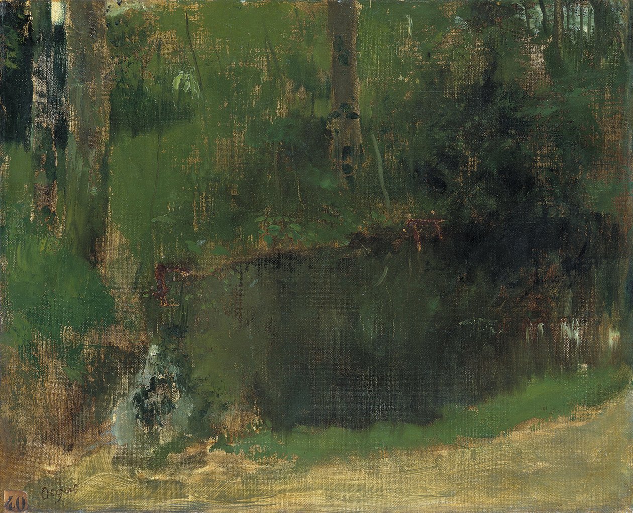 Ormandaki Gölet, 1868 civarı by Edgar Degas
