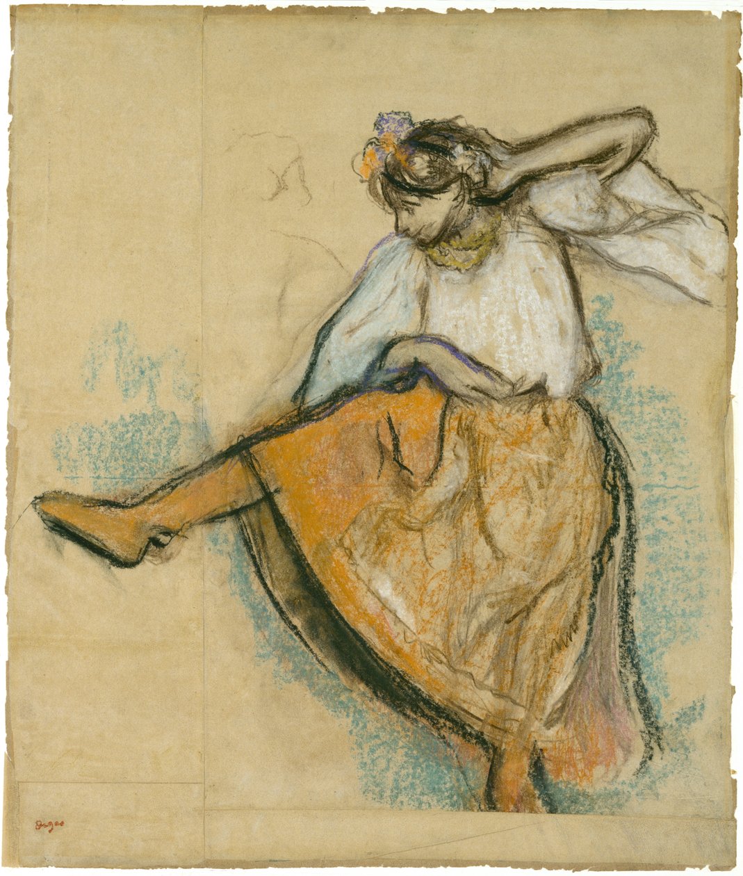 Rus Dansçı, c.1895 (birleştirilmiş kağıt üzerine pastel ve karakalem) by Edgar Degas