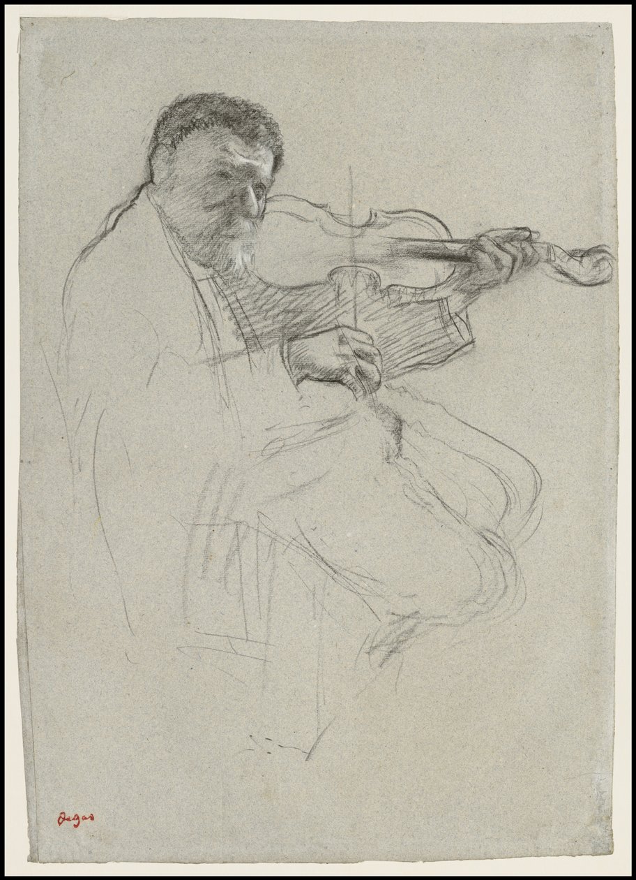 Kemancı, "Prova" Çalışması, 1879 dolayları by Edgar Degas