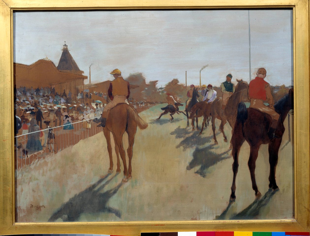 Kirlilik “” tribünlerin önünde yarış atları” diyor “Edgar Degas (1834-1917) 1866-1868 tarafından tablo. karartmak 0.46 x 0.61 m. Paris, Musee d'Orsay by Edgar Degas