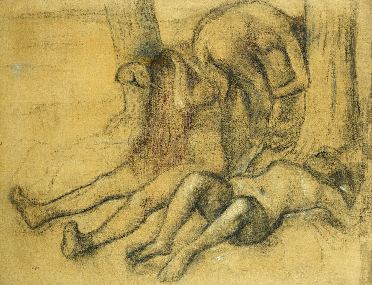 Bir Ağacın Altında Üç Yıkanan; Bir Ağacın Altında Üç Yıkanan Kişi, 1894 dolayları by Edgar Degas