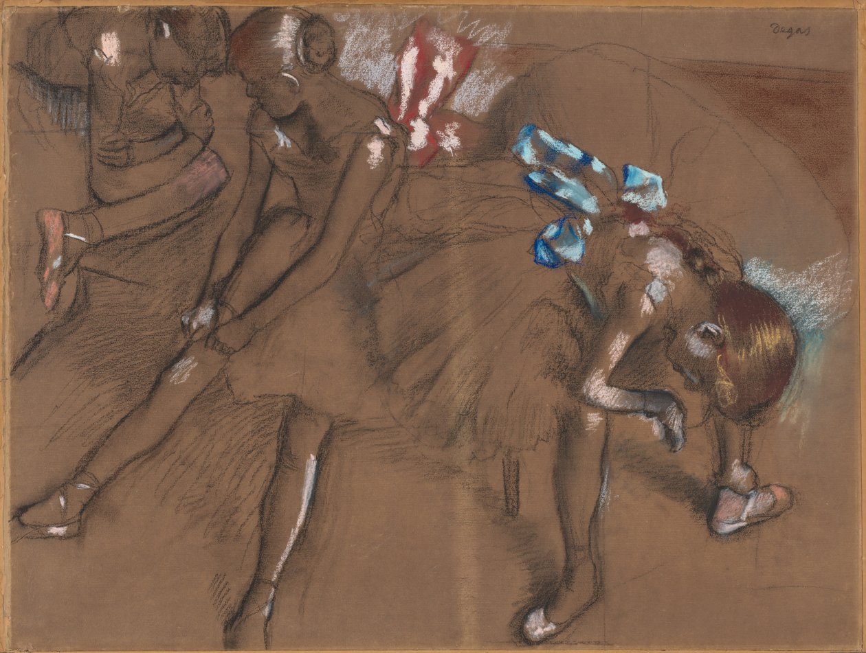 Dinlenen Üç Dansçı, c. 1880. by Edgar Degas