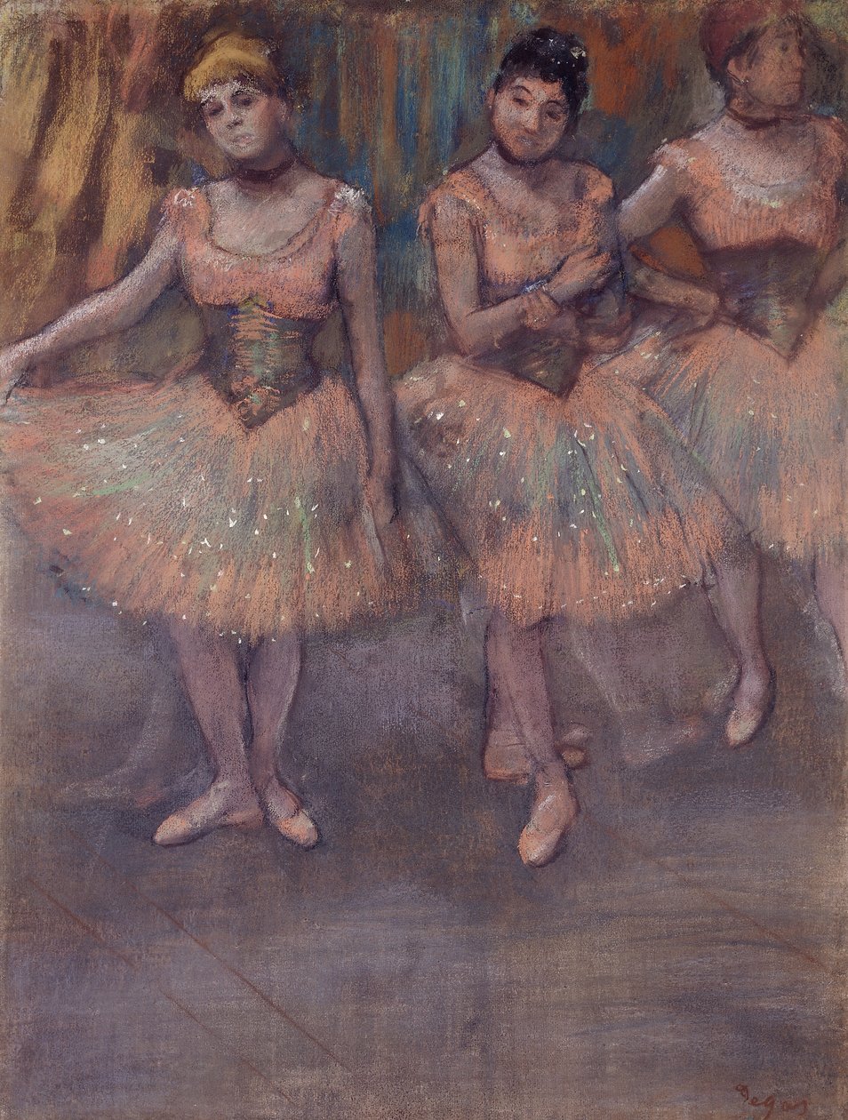 Antrenmandan Önce Üç Dansçı, c.1880 by Edgar Degas