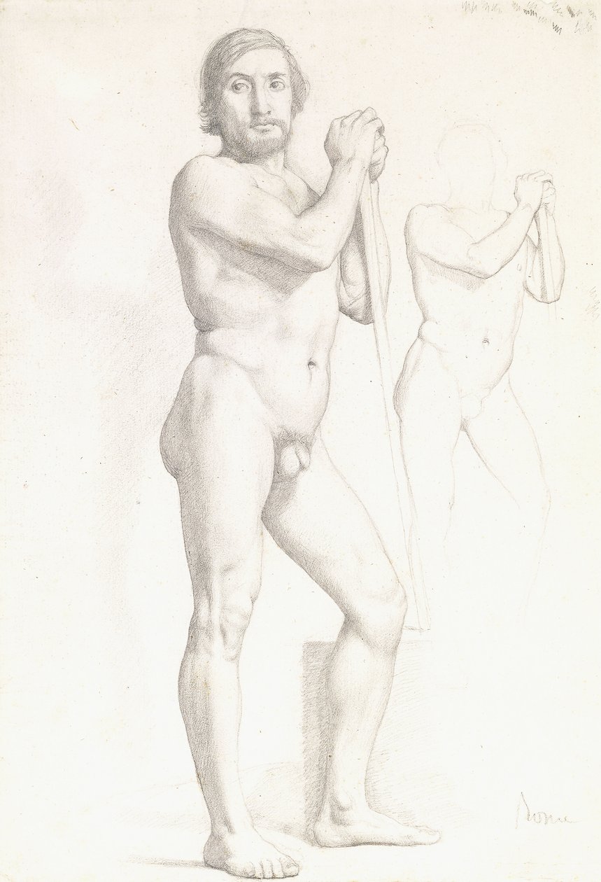 Bir Adamın İki Akademik Çalışması, c.1856 by Edgar Degas