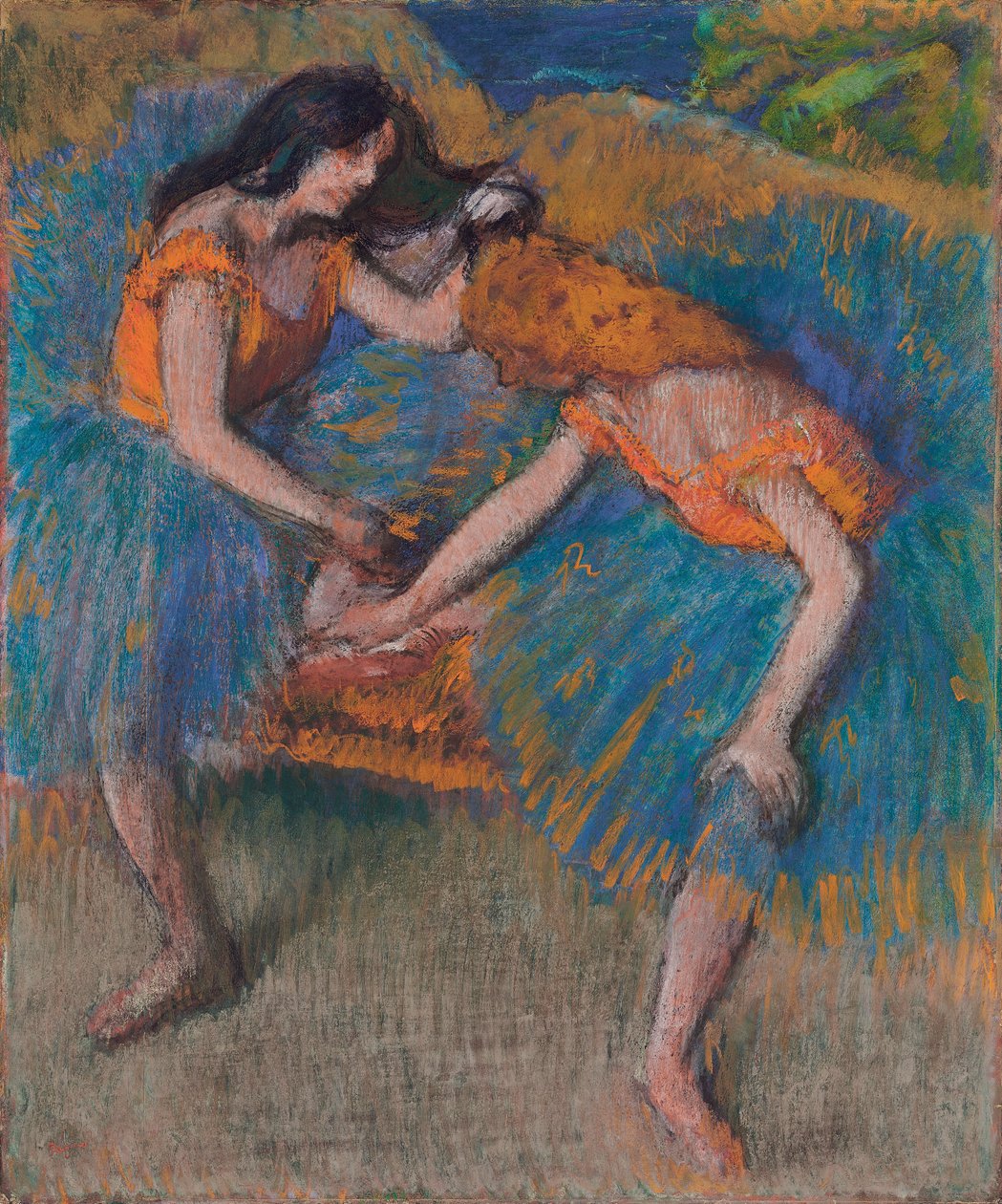 Sarı Korsajlı İki Dansçı, c.1902 by Edgar Degas