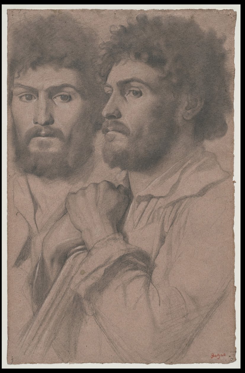 Bir Adamın İki Portre Çalışması, c.1856-57 by Edgar Degas