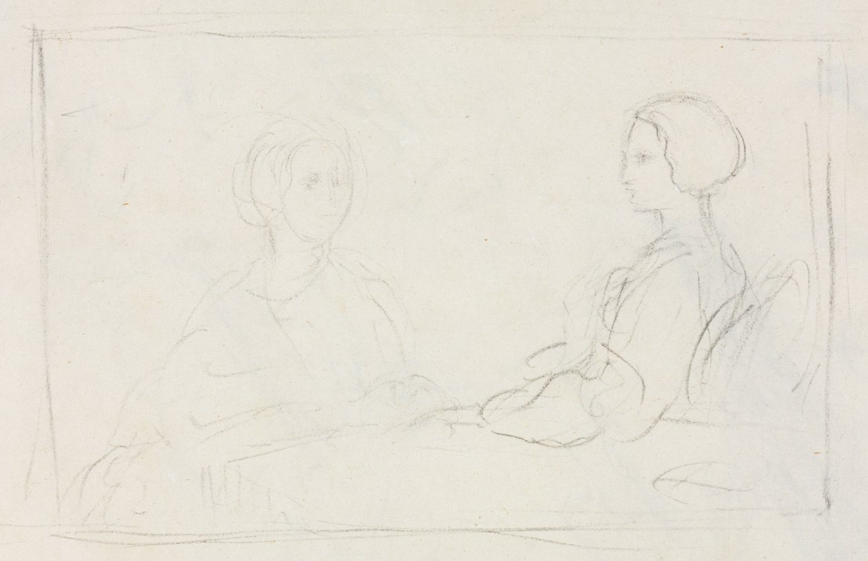 İki Oturan Kadın Verso, 1856-1860. by Edgar Degas