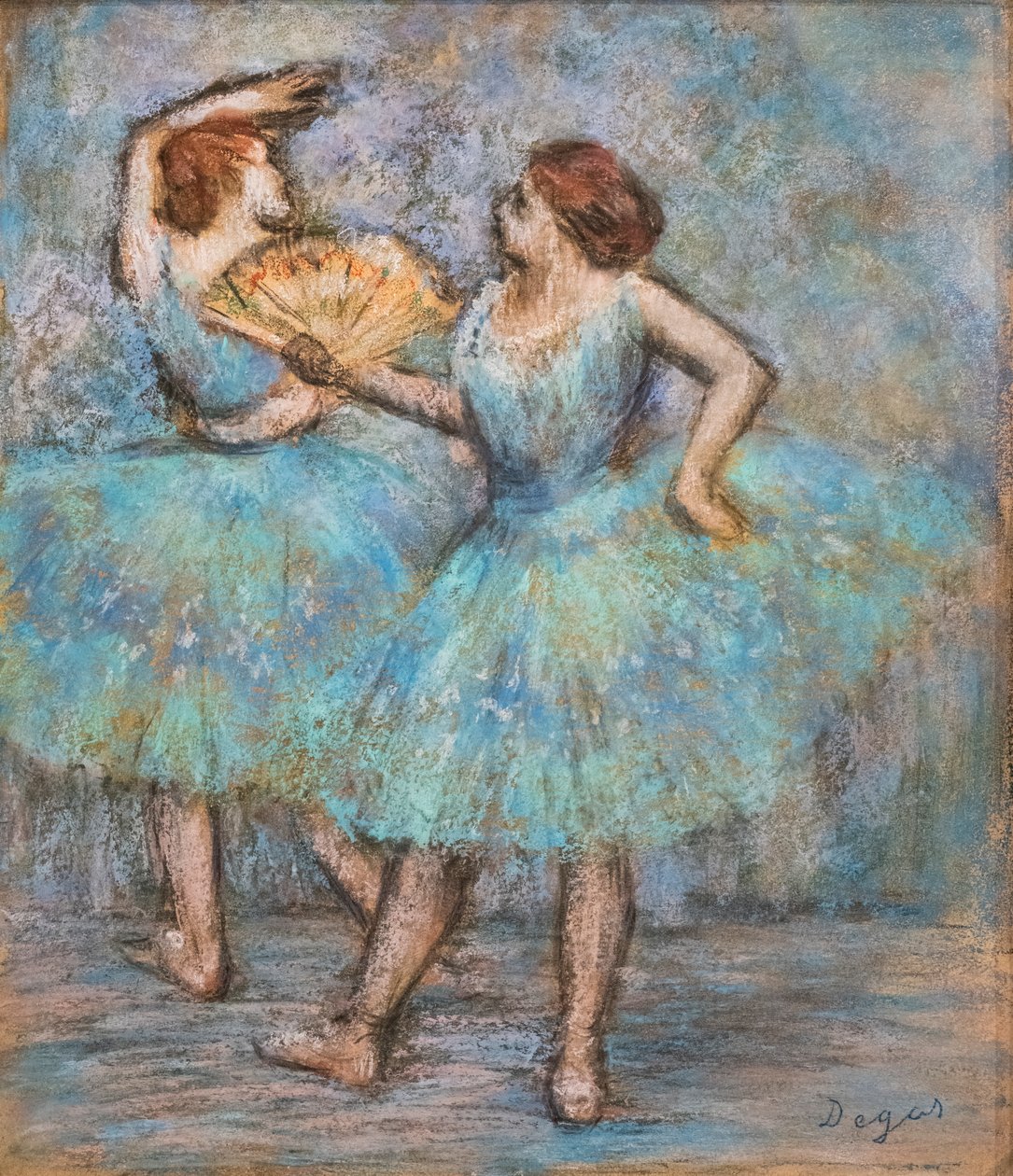 İki dansçı. 1905 civarında. Karton üzerine pastel. by Edgar Degas