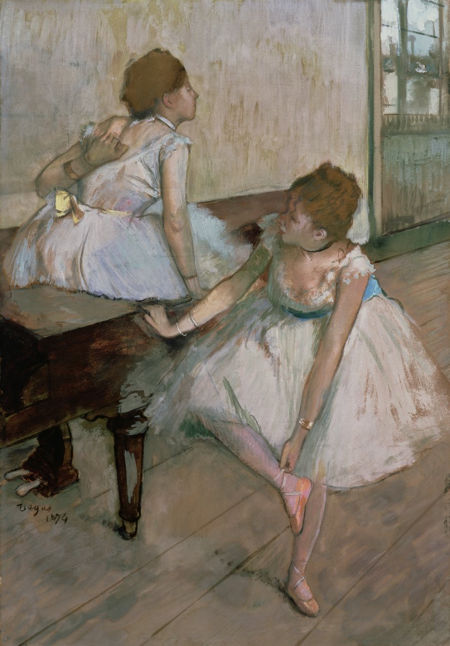 Dinlenen iki dansçı, 1874 by Edgar Degas