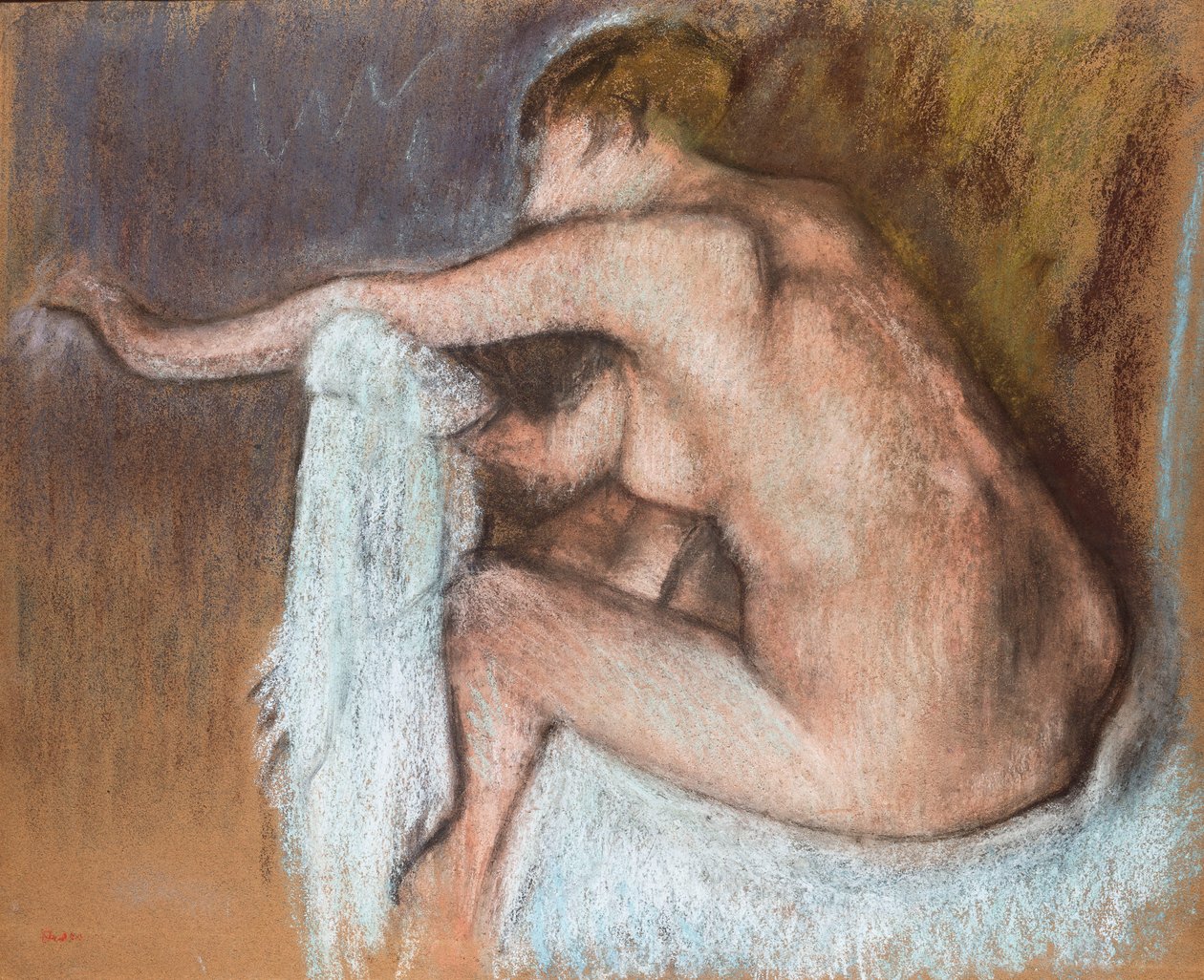Kolunu Kurutan Kadın; Kadın S "Kolu Silmek, c.1884 by Edgar Degas