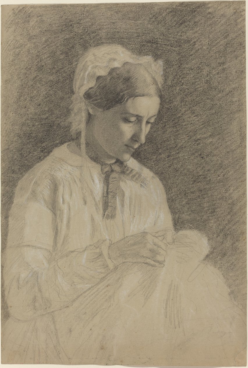 Kadın Nakış, 1855-1860 by Edgar Degas