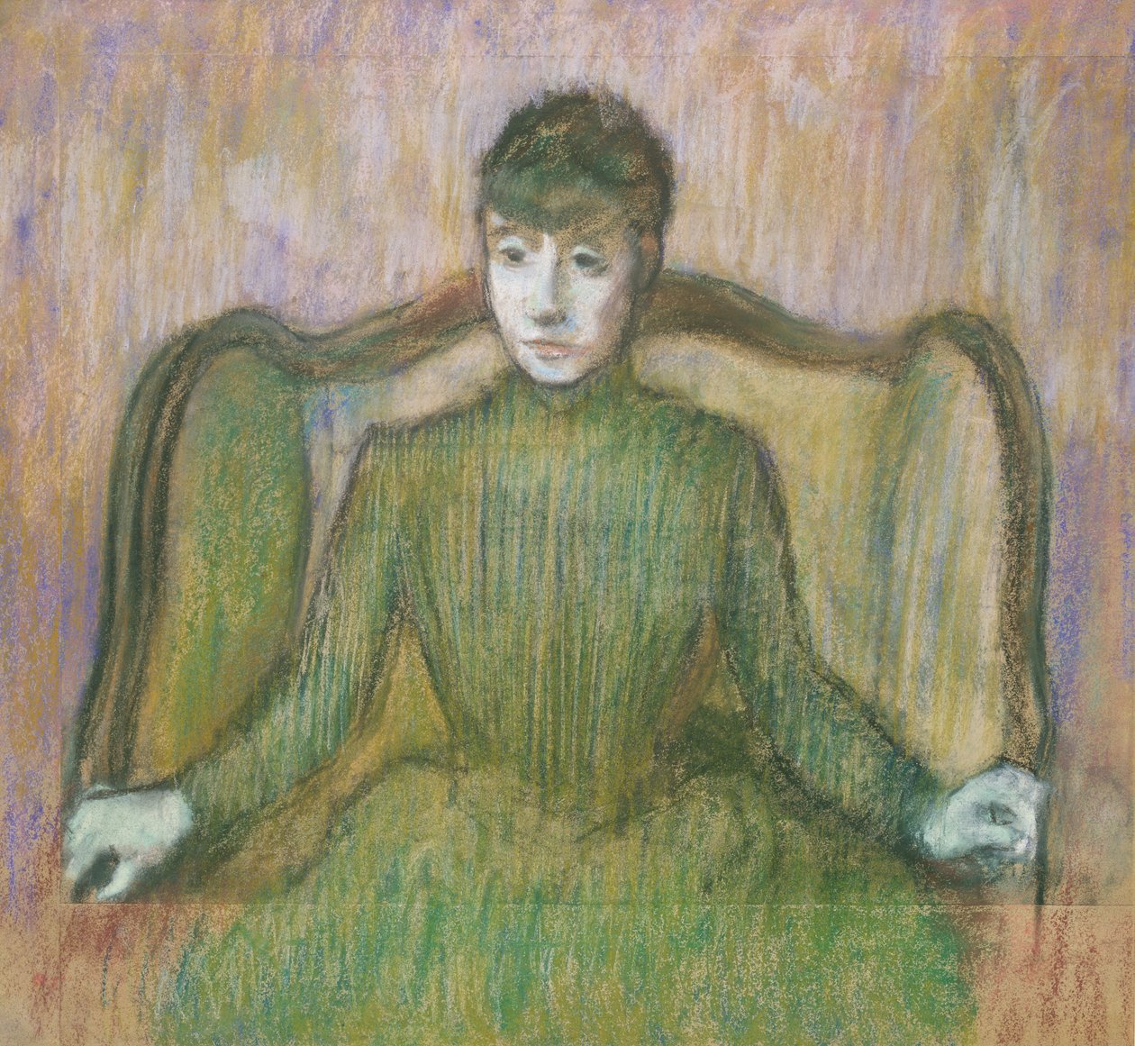 Koltukta Oturan Kadın, 1864 dolayları (pastel) by Edgar Degas