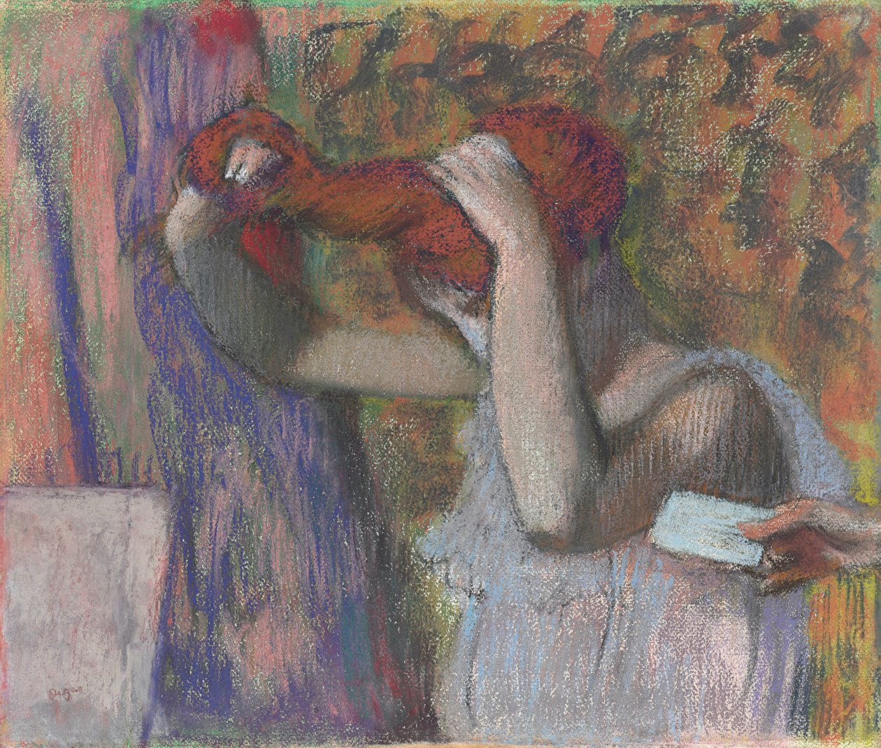 Saçını Şekillendiren Kadın, Mektup; Saçını Yapan Kadın, Mektup, c.1888-1892 by Edgar Degas