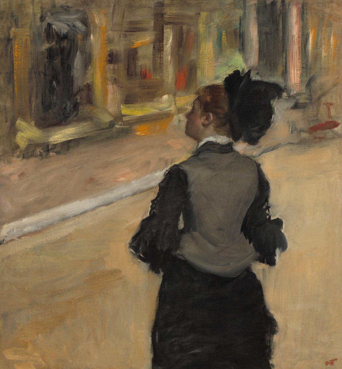 Arkadan Bakılan Kadın (Müze Ziyareti) by Edgar Degas