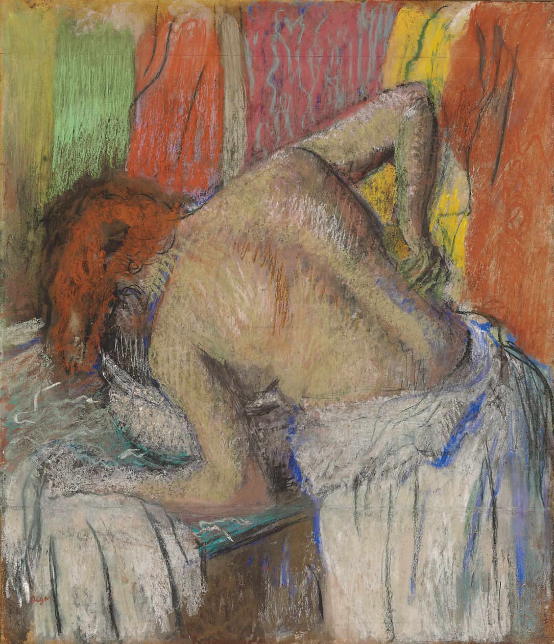 Sırtını Yıkanan Kadın; Femme s "epongeant le dos, c.1895 by Edgar Degas