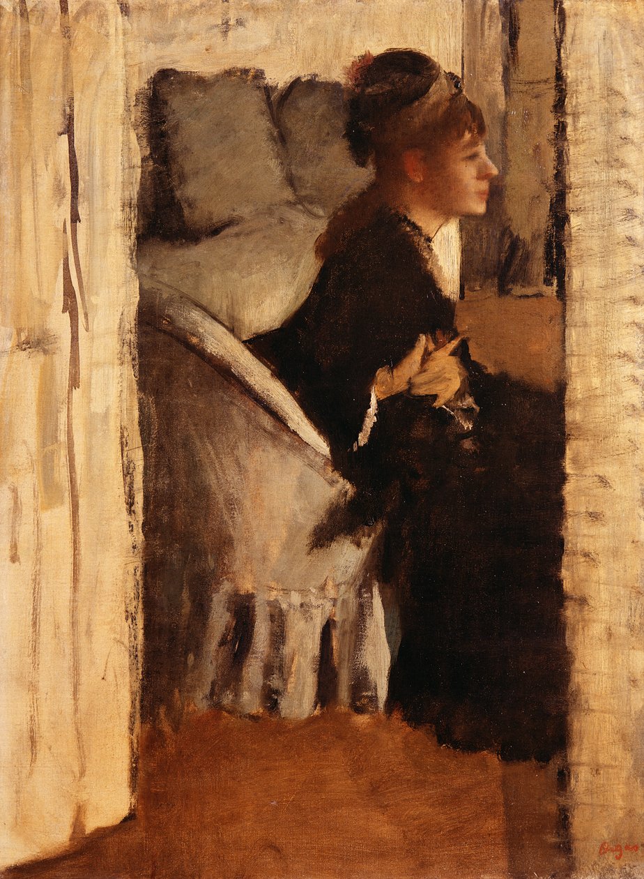Eldiven giyen kadın by Edgar Degas