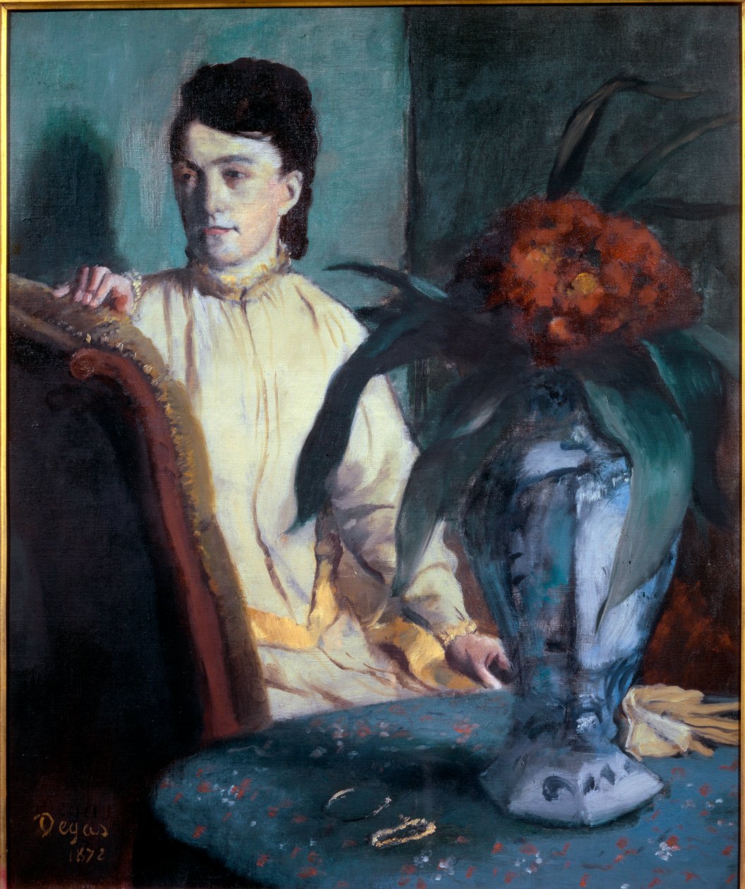 Çin vazosu olan kadın by Edgar Degas
