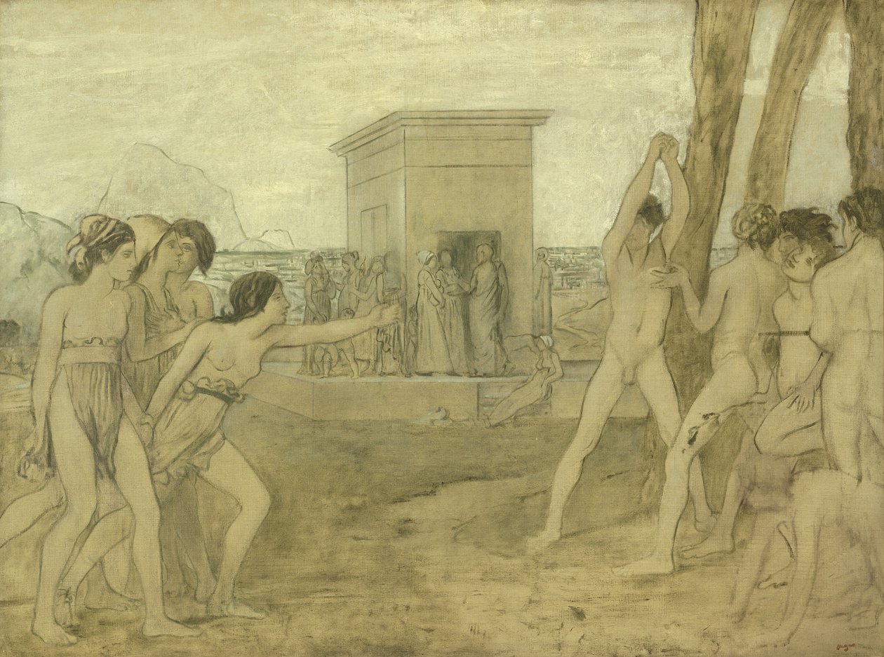 Erkeklere Meydan Okuyan Genç Spartalı Kızlar, 1860 dolayları by Edgar Degas