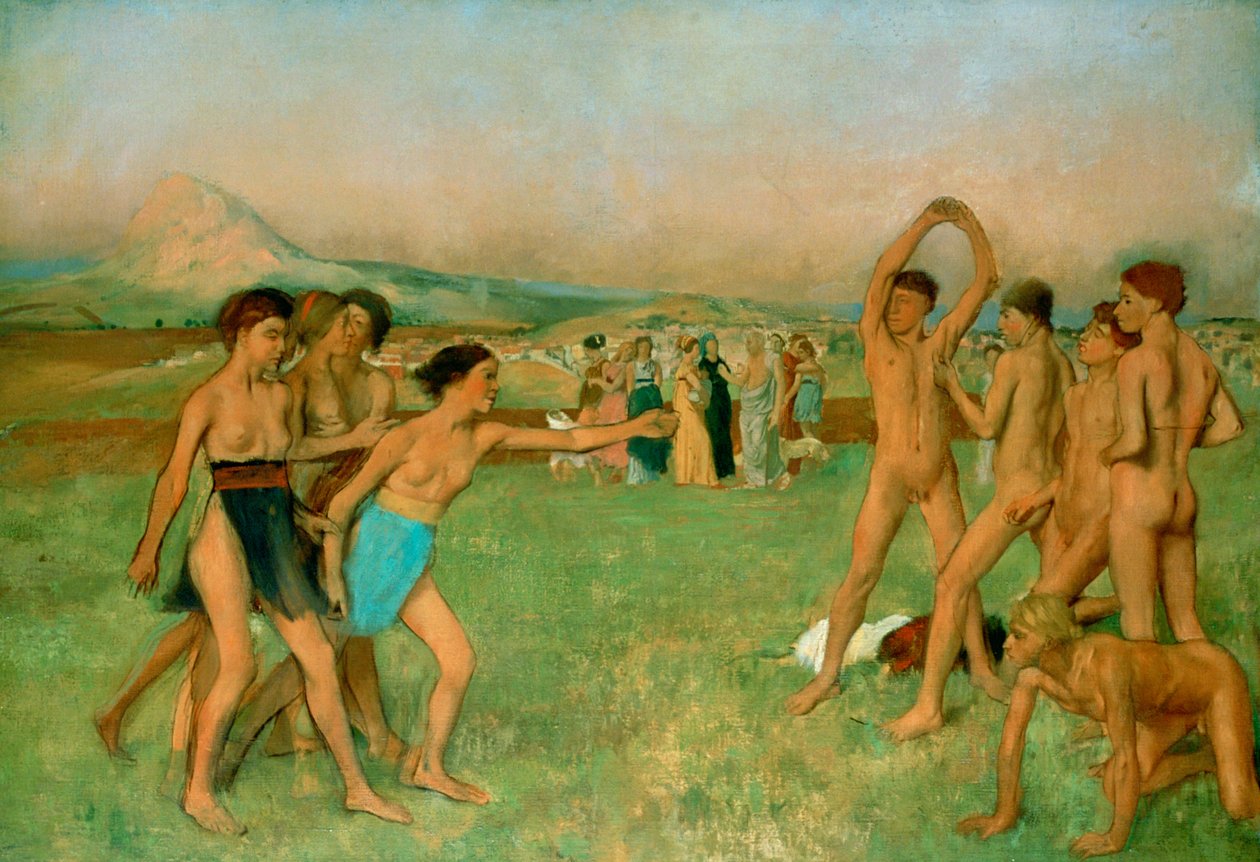 Egzersiz Yapan Genç Spartalılar, c1860 by Edgar Degas