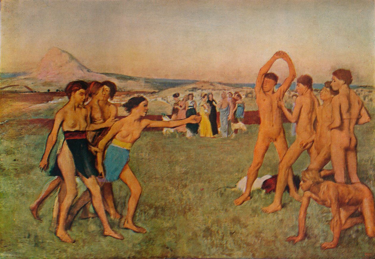 Egzersiz Yapan Genç Spartalılar, c1860, 1932 by Edgar Degas