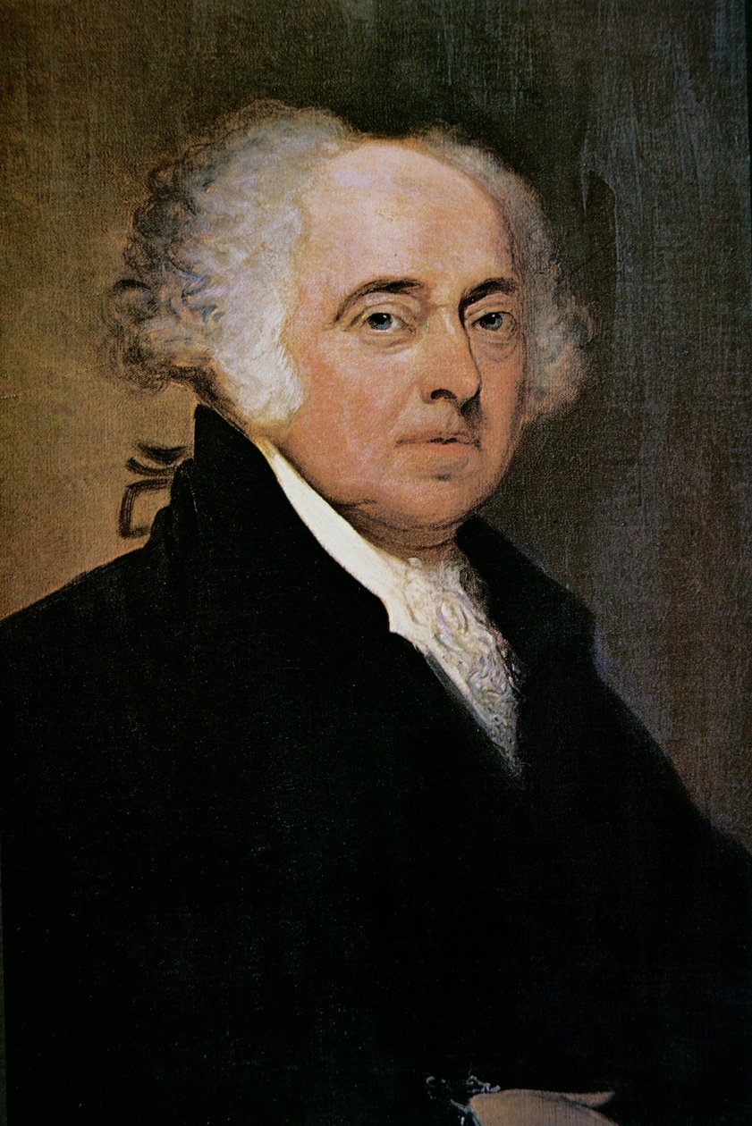 Başkan John Adams (1735-1826) (renkli litografi) by Edgar Parker