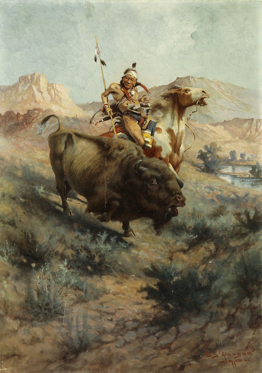 Hint ve Bufalo, 1891 by Edgar Samuel Paxson