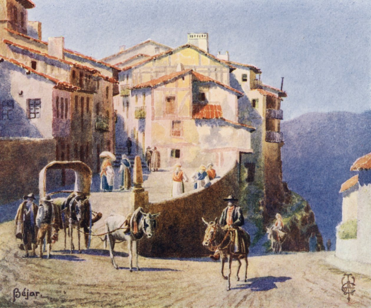 Kuzey İspanya: Bejar, Kasabaya Bir Yaklaşım (renkli taş) by Edgar T. A. Wigram