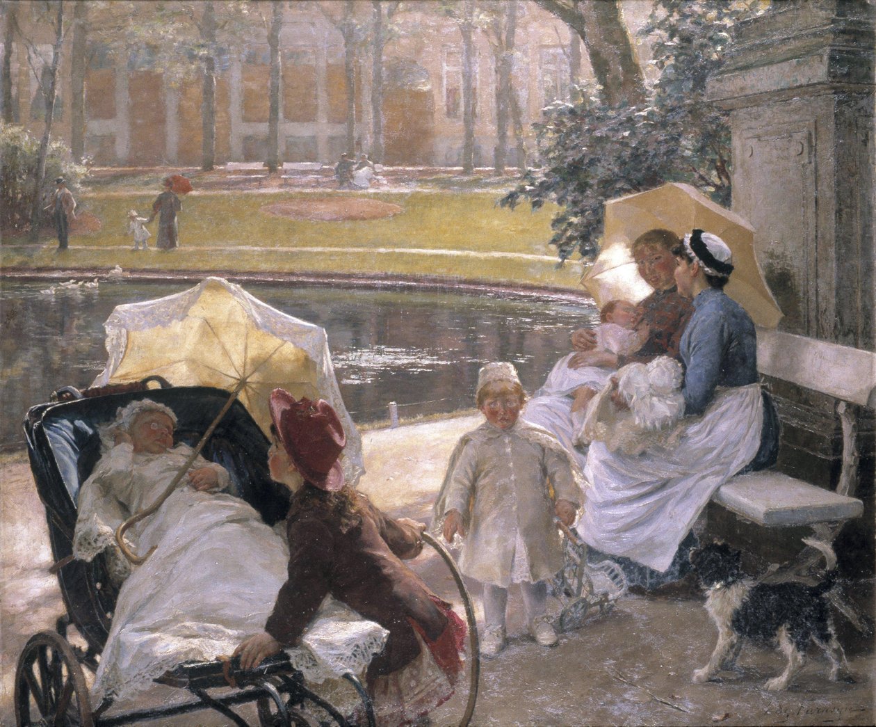 Parkın Köşesinde (tuval üzerine yağlıboya) by Edgard Farasyn