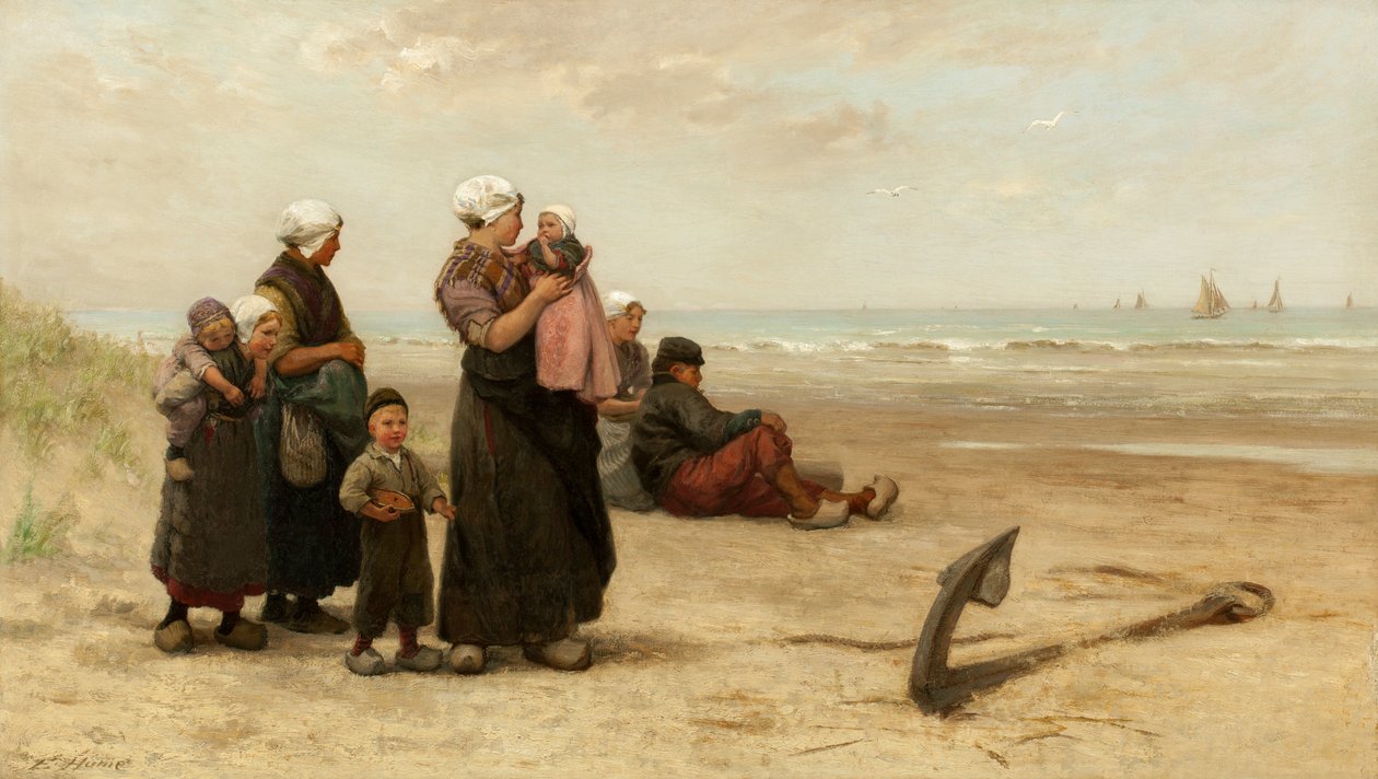 Katwijk Sahilinde Gemilerin Dönüşünü İzlemek by Edith Hume