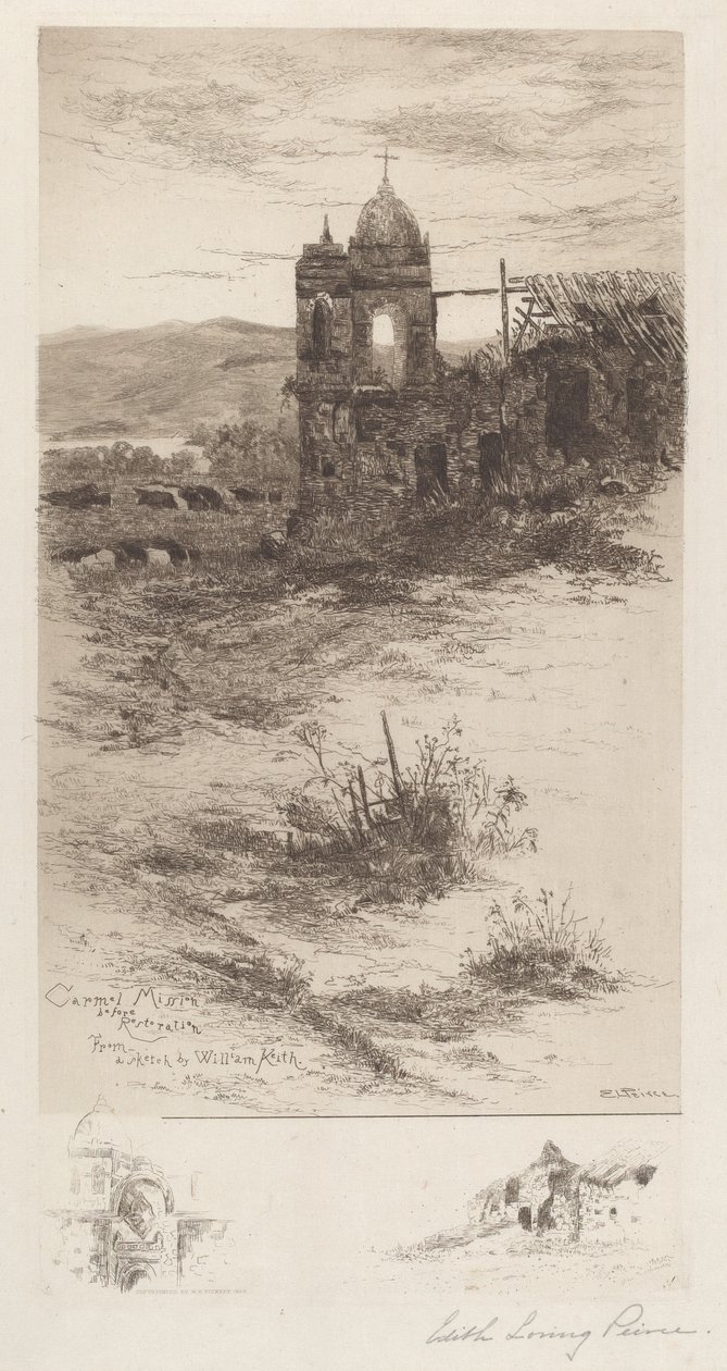 Restorasyon Öncesi Carmel Misyonu by Edith Loring Peirce Getchell, after William Keith