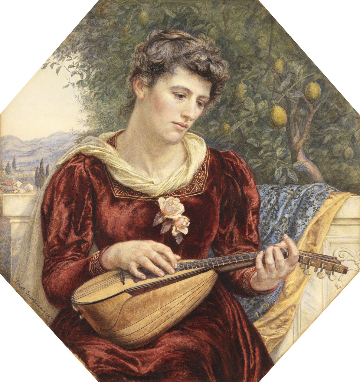 İplere Dokunmak, 1886 (kalem, klozet, gövde rengi ve arap zamkı ile kazıma) by Edith Martineau