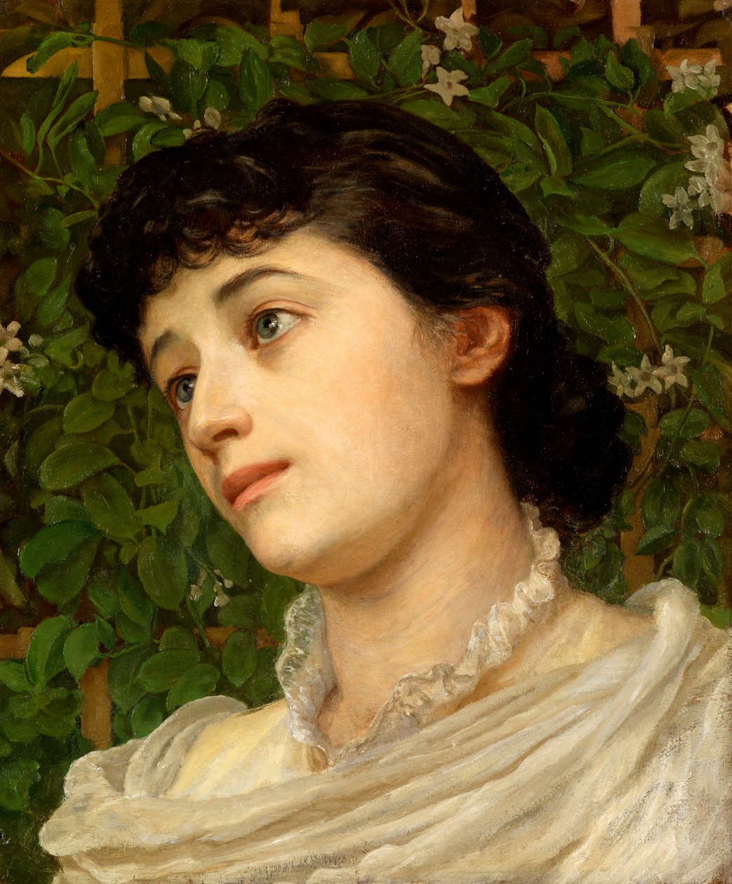 Merhum Bayan Charles Stuart-Wortley (keten üzerine serilmiş kağıt üzerine yağ) by Edith Ridley Corbet