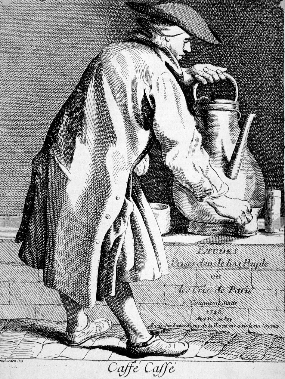 Kahve tüccarı - Bouchardon tarafından çizim by Edmé Bouchardon